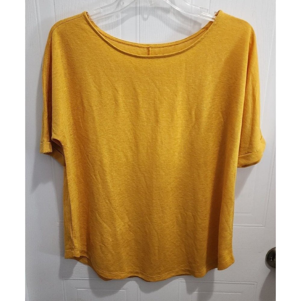 LOFT Women's Short Sleeve‎ Casual Tee Shirt Top Rayon Blend Yellow Size Small